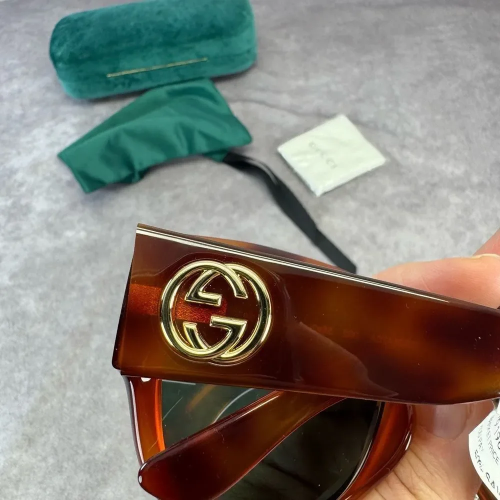 Gucci Sunglasses GG0142SA 002 Women S Havana Gucci Eyewear - Picture 11 of 11